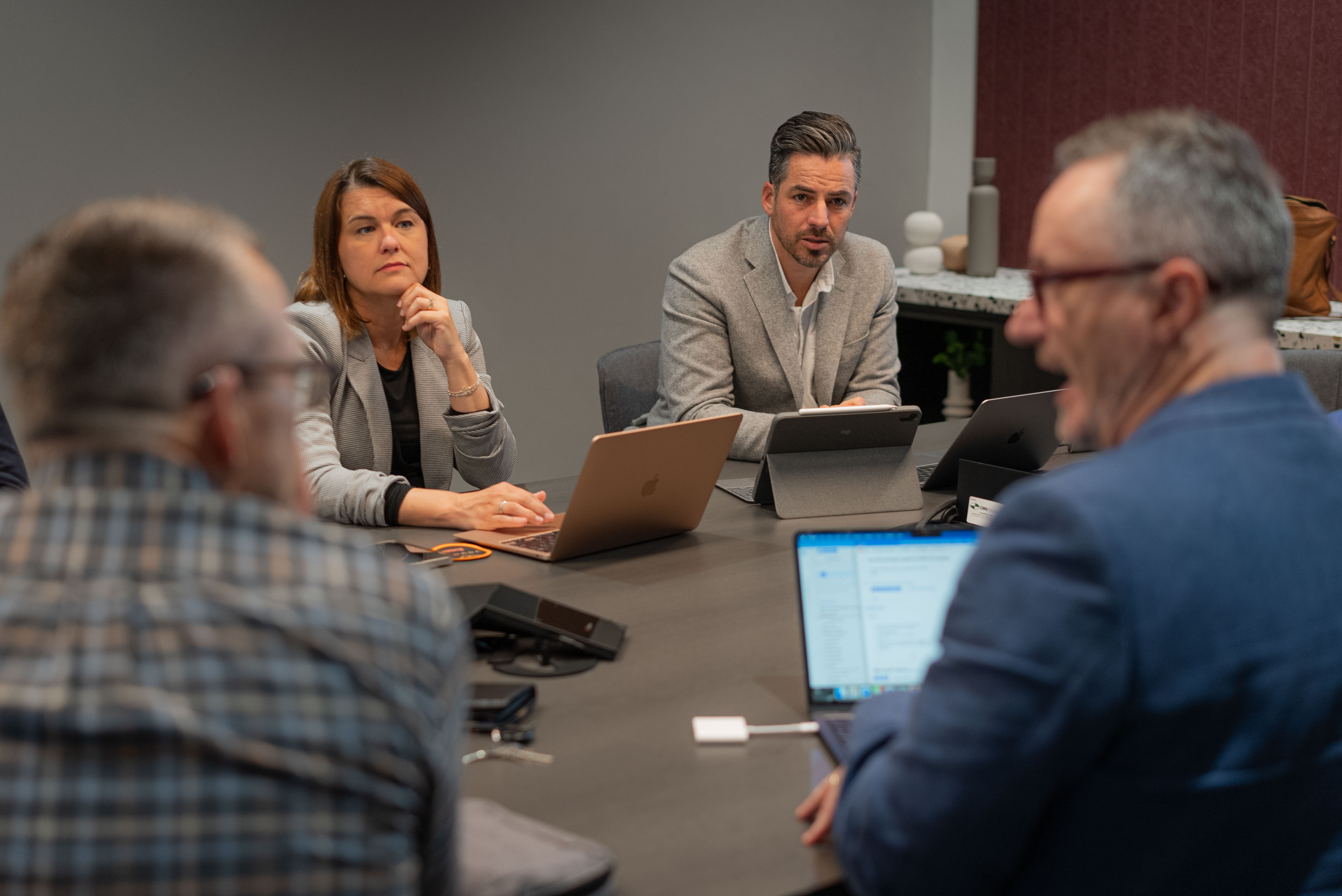 A team collaborating in a workshop